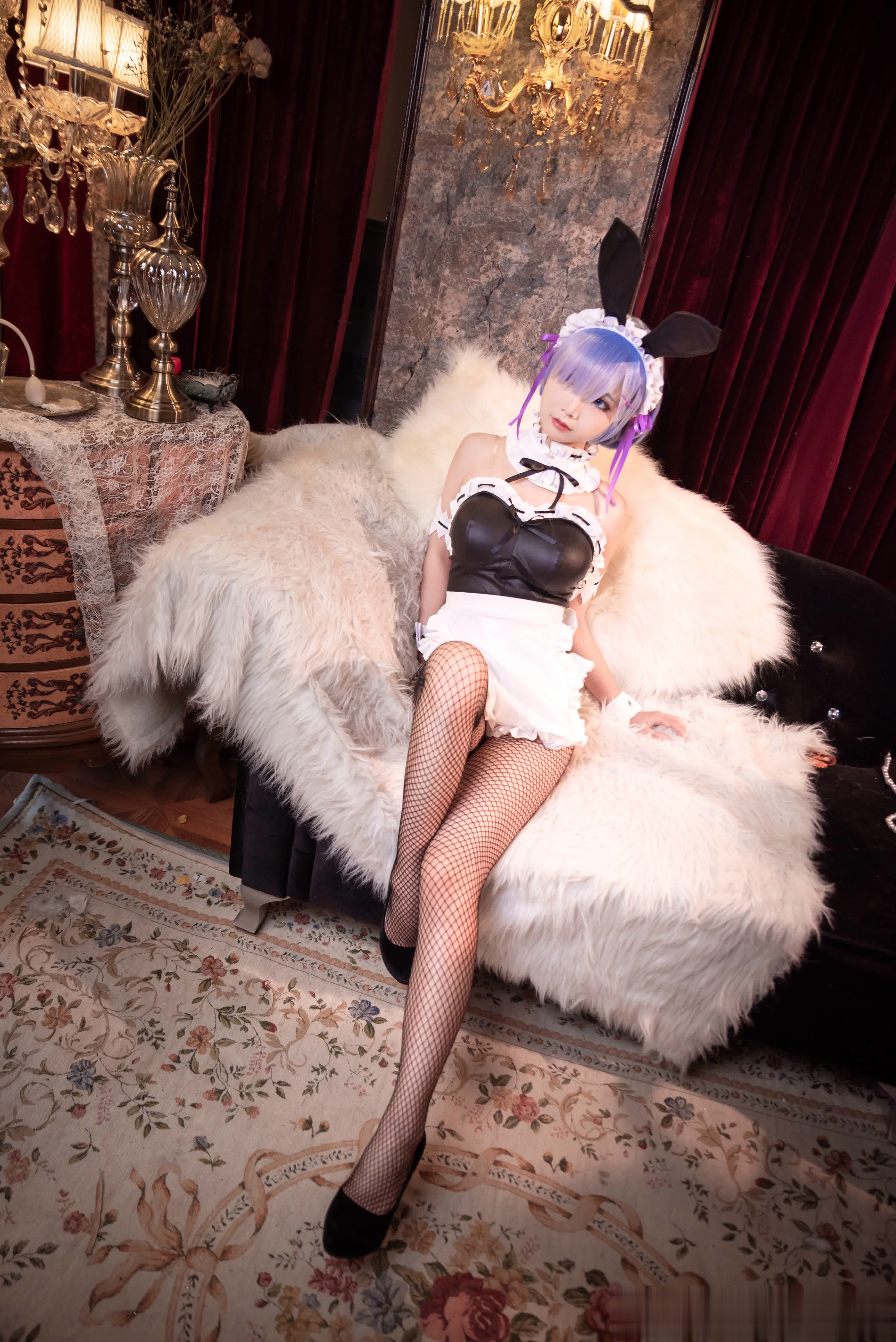 S[COS系] Coser 面饼仙儿 网袜蕾姆  20P