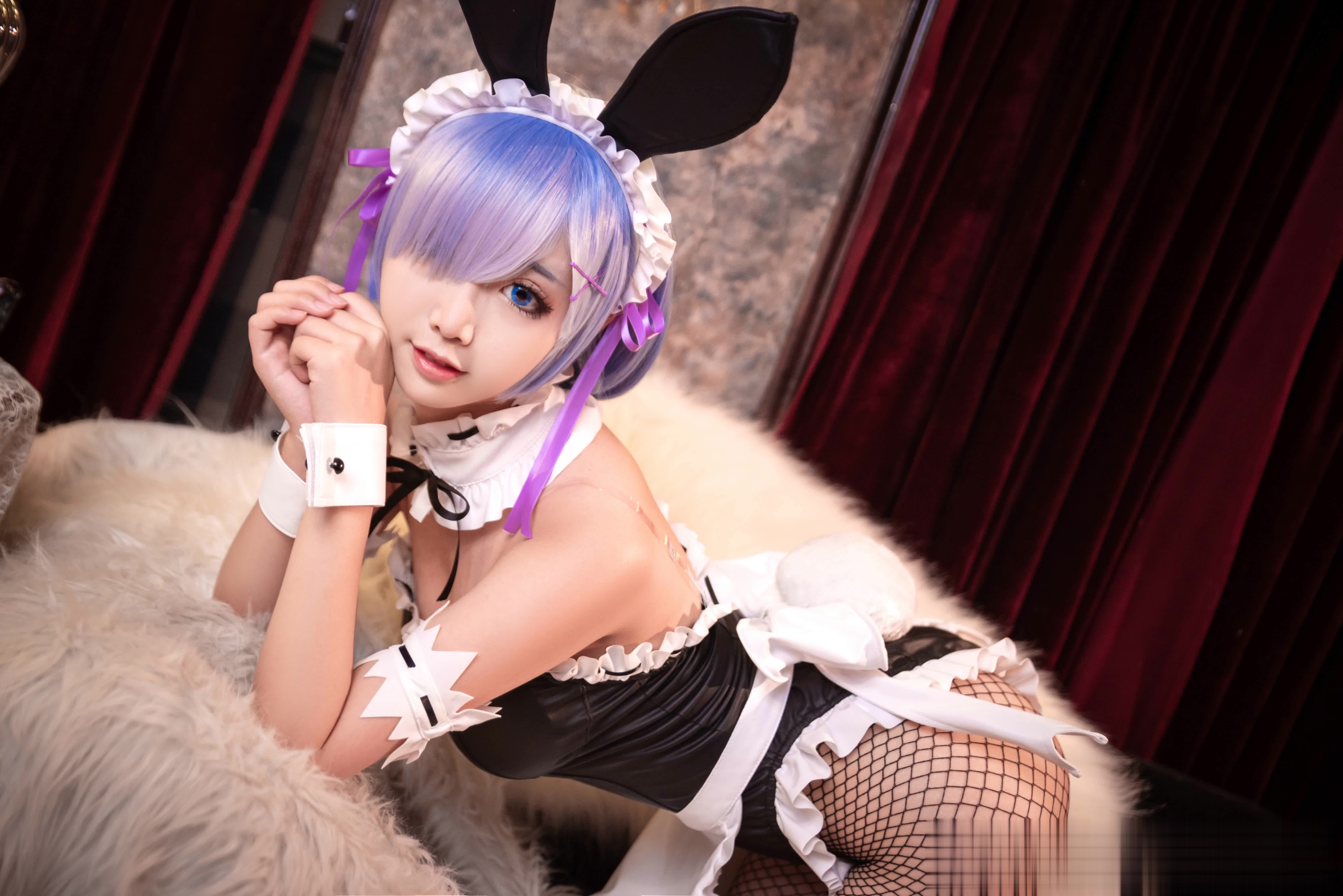 S[COS系] Coser 面饼仙儿 网袜蕾姆  20P
