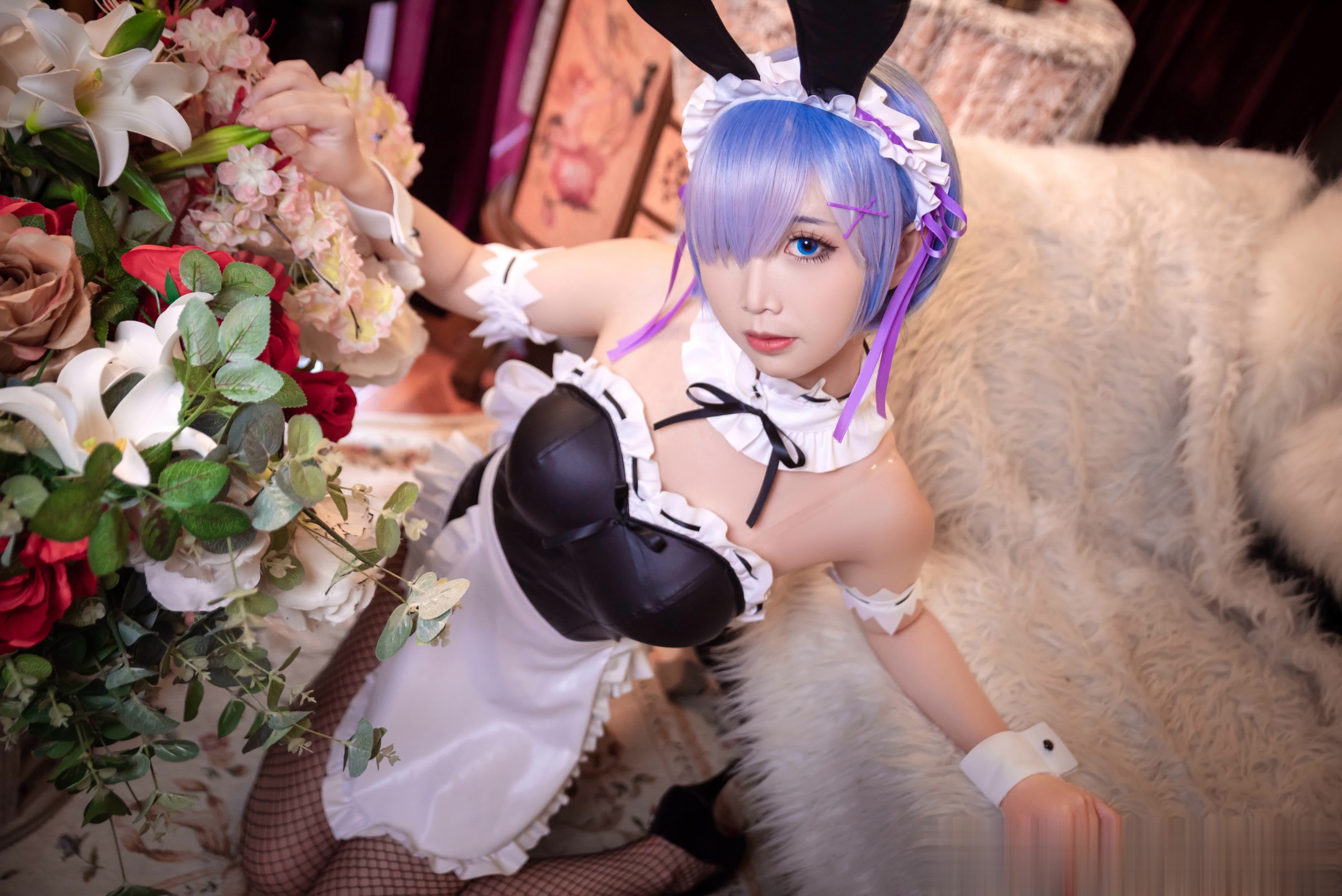 S[COS系] Coser 面饼仙儿 网袜蕾姆  20P