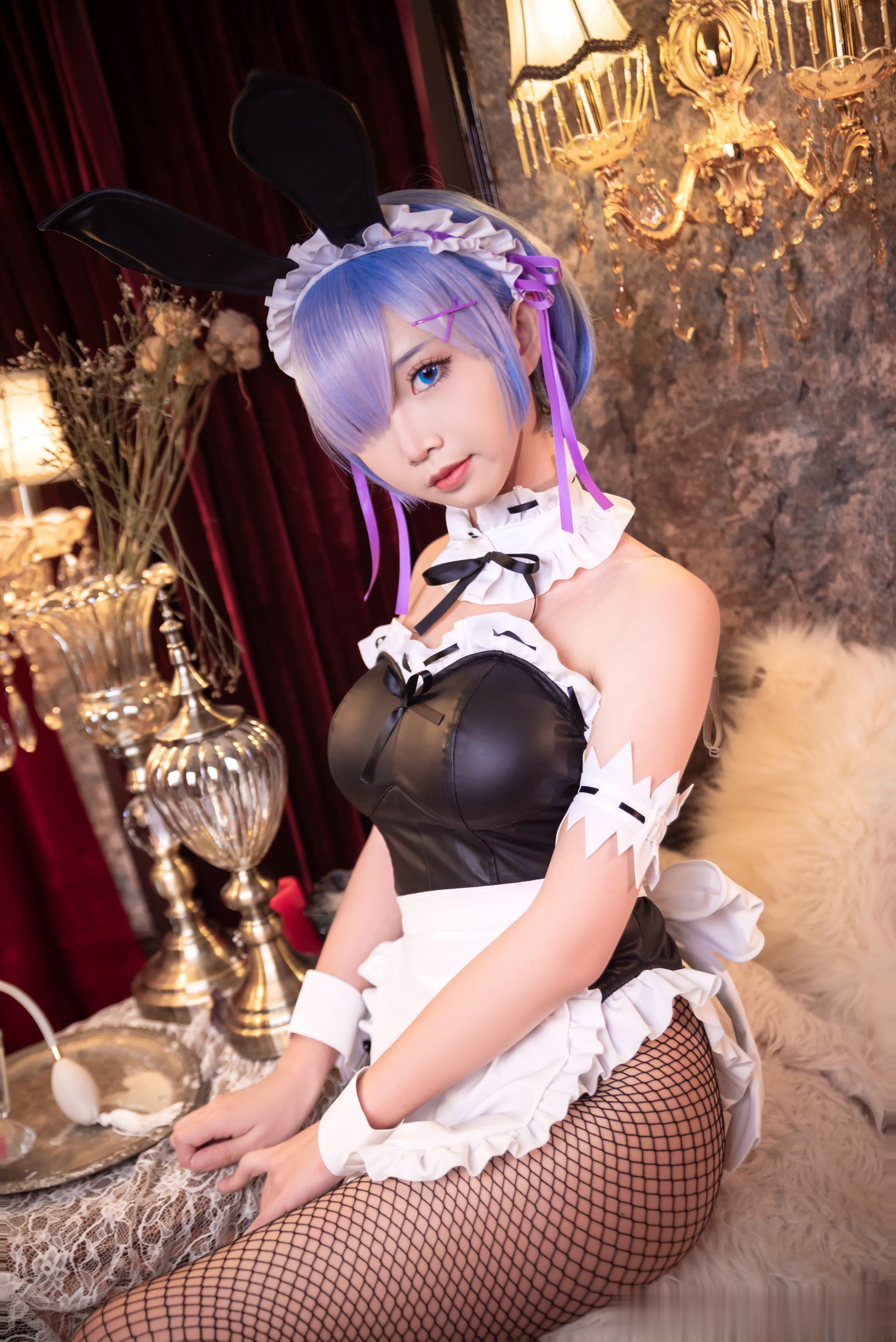 S[COS系] Coser 面饼仙儿 网袜蕾姆  20P