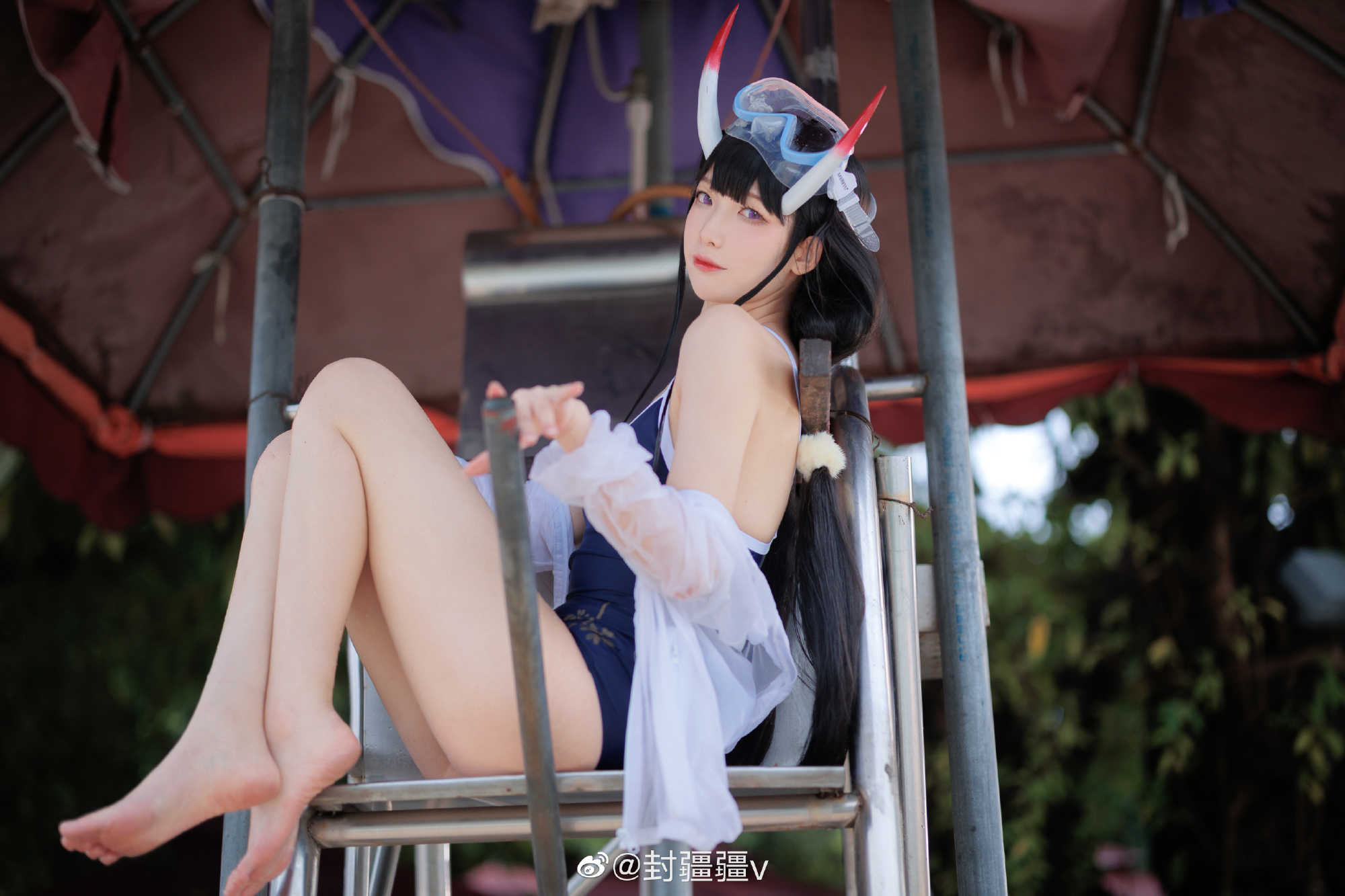 S[COS系] 封疆疆v  @碧蓝航线 cos 🌴🌊能代「阳光·沙滩·假日」泳装写真正片 鉴赏