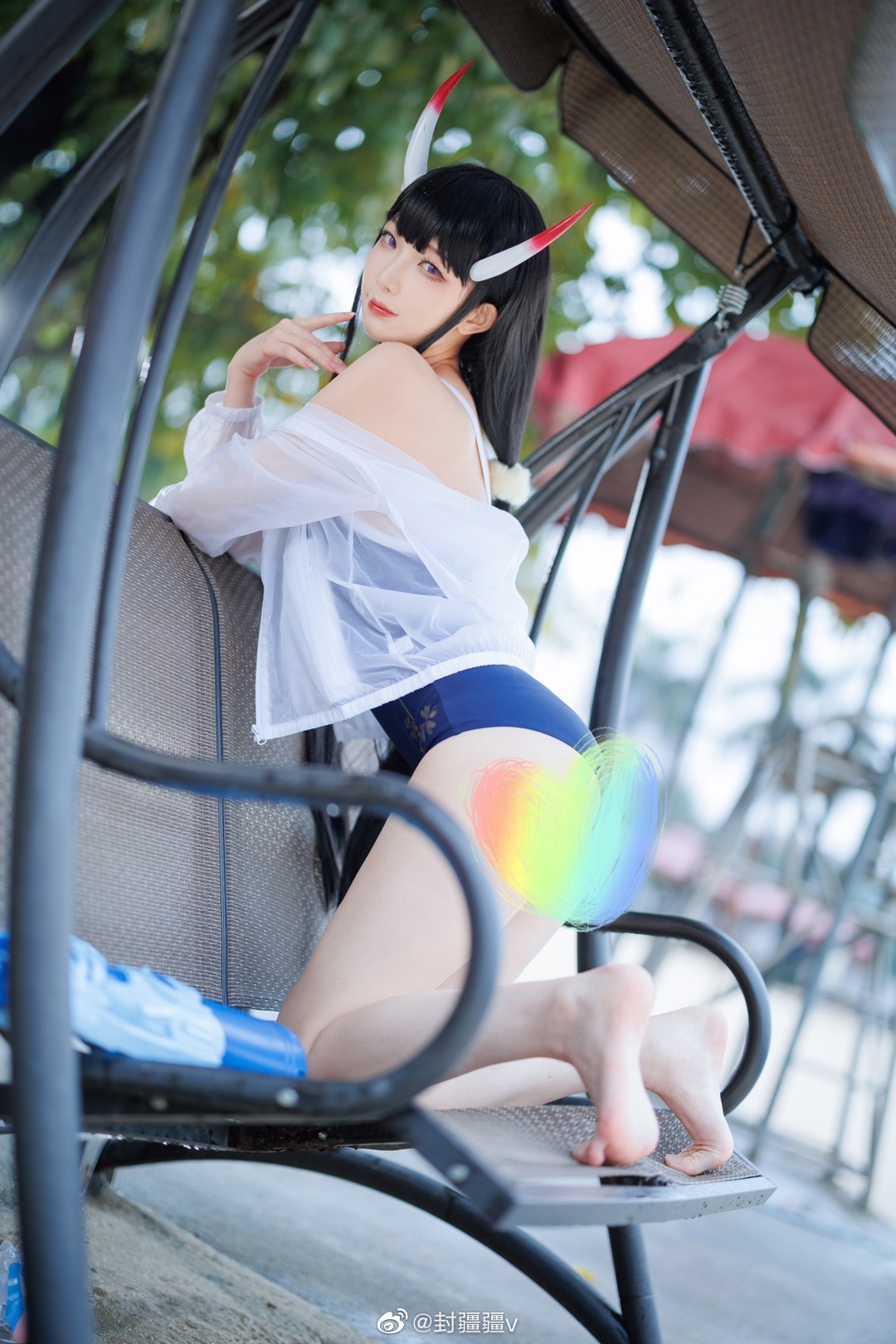 S[COS系] 封疆疆v  @碧蓝航线 cos 🌴🌊能代「阳光·沙滩·假日」泳装写真正片 鉴赏