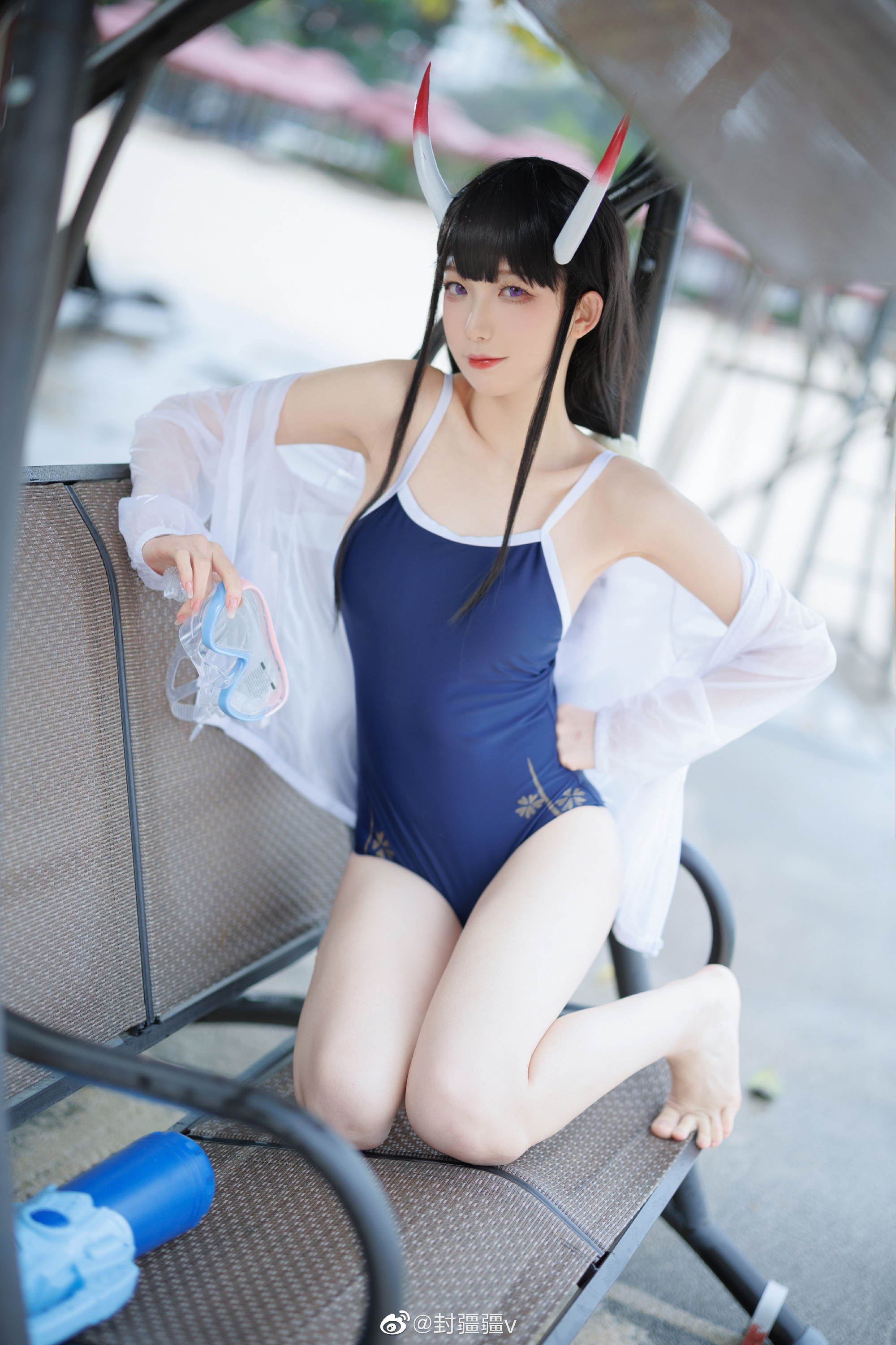 S[COS系] 封疆疆v  @碧蓝航线 cos 🌴🌊能代「阳光·沙滩·假日」泳装写真正片 鉴赏