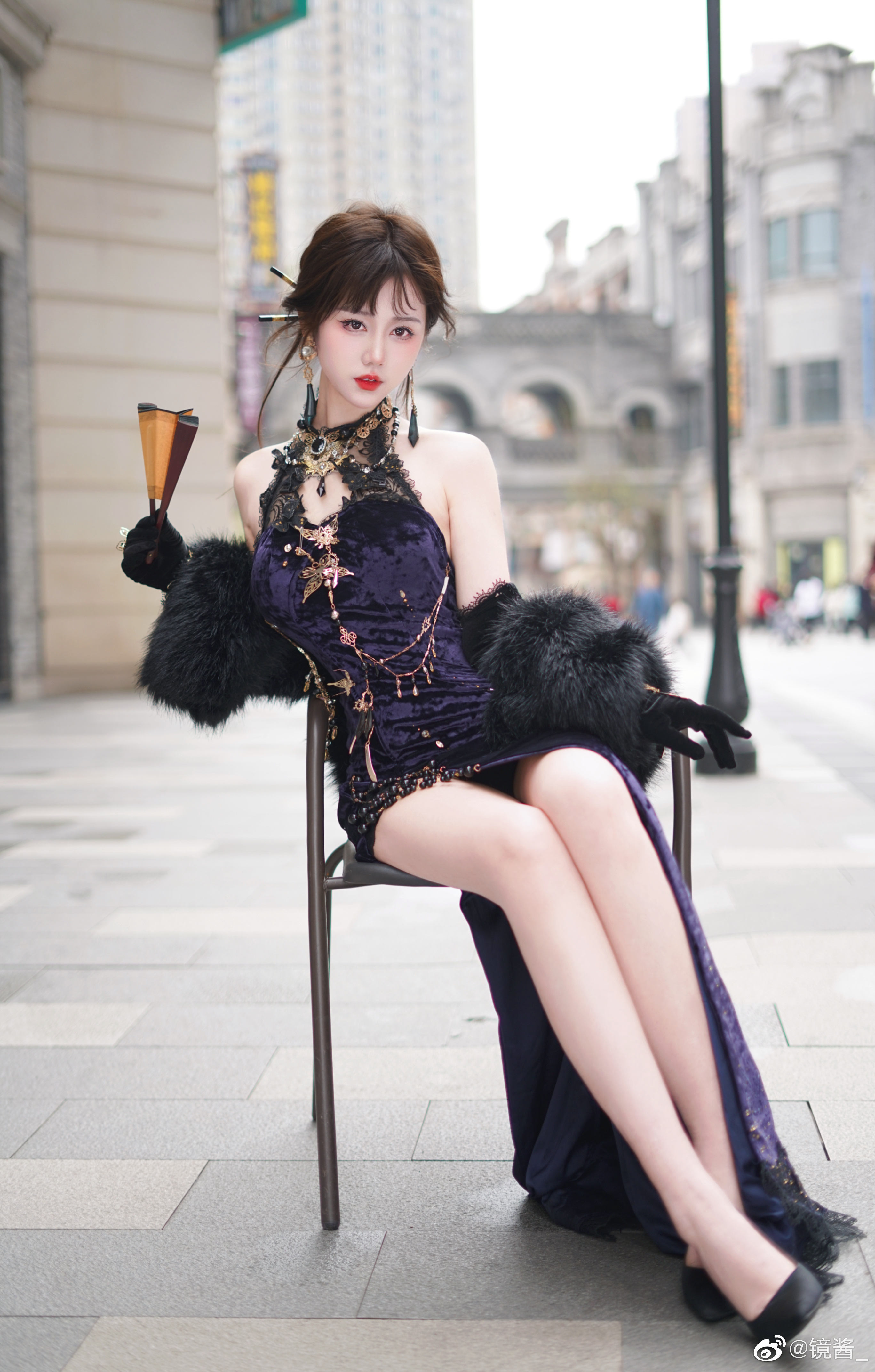 S[COS系] 镜酱 宝宝们 喜欢新中式旗袍吗 逆水寒-旗袍 正片欣赏